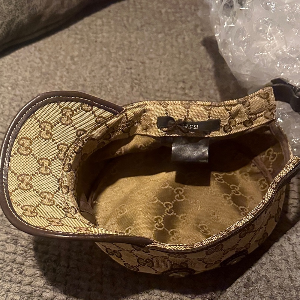 Gucci Vintage by Tom Ford Supreme GG Monogram Logo Military Canvas Cap Hat Large - Picture 4 of 7